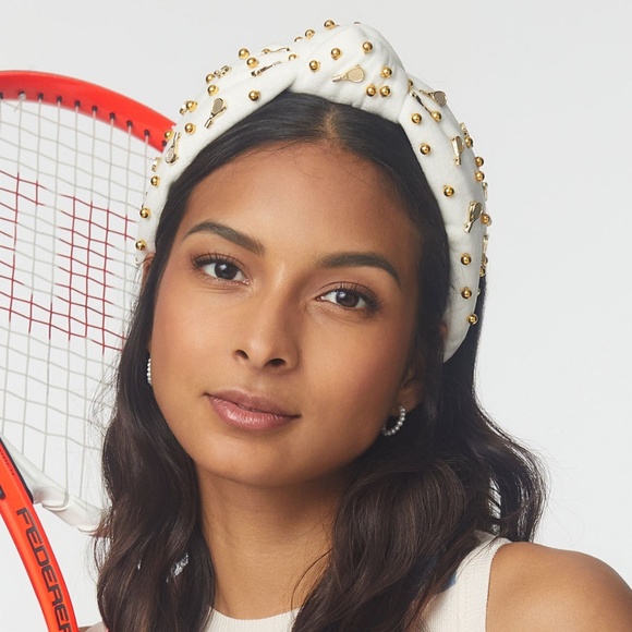 Lele sadoughi White Tennisl knotted varsity headband nwt main image 7